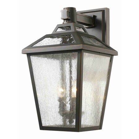 Z-Lite Bayland 3 Light Outdoor Wall Light, Oil Rubbed Bronze And Clear Seedy 539B-ORB